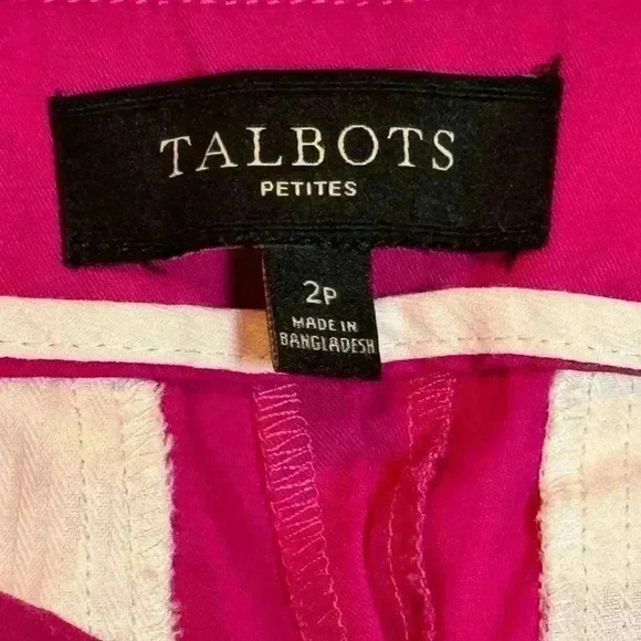 Talbots‎ size 2p mid rise side zip cropped magenta pants like new - Picture 7 of 9